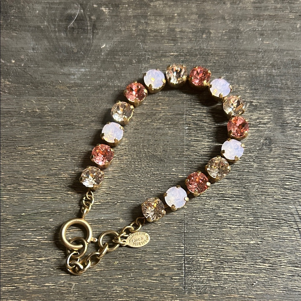 Catherine Popesco Gold and Rose Crystal Bracelet